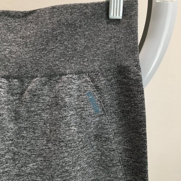 GYMSHARK Gray Black Marled Logo Waistband Butt Enhancer Activewear Leggings - Picture 5 of 10